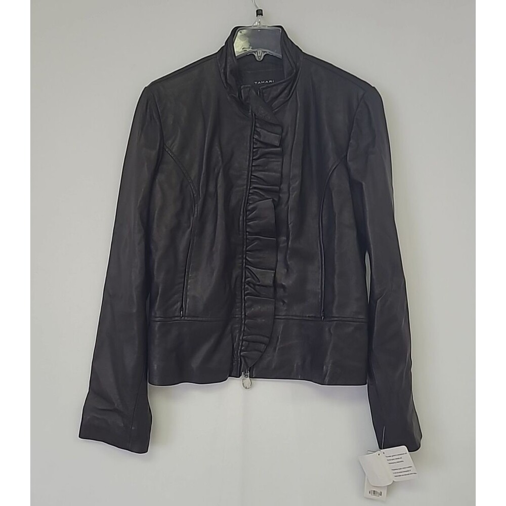 TAHARI Genuine Soft Supple Lamb Leather Jacket - Womens Extra Large - NWT